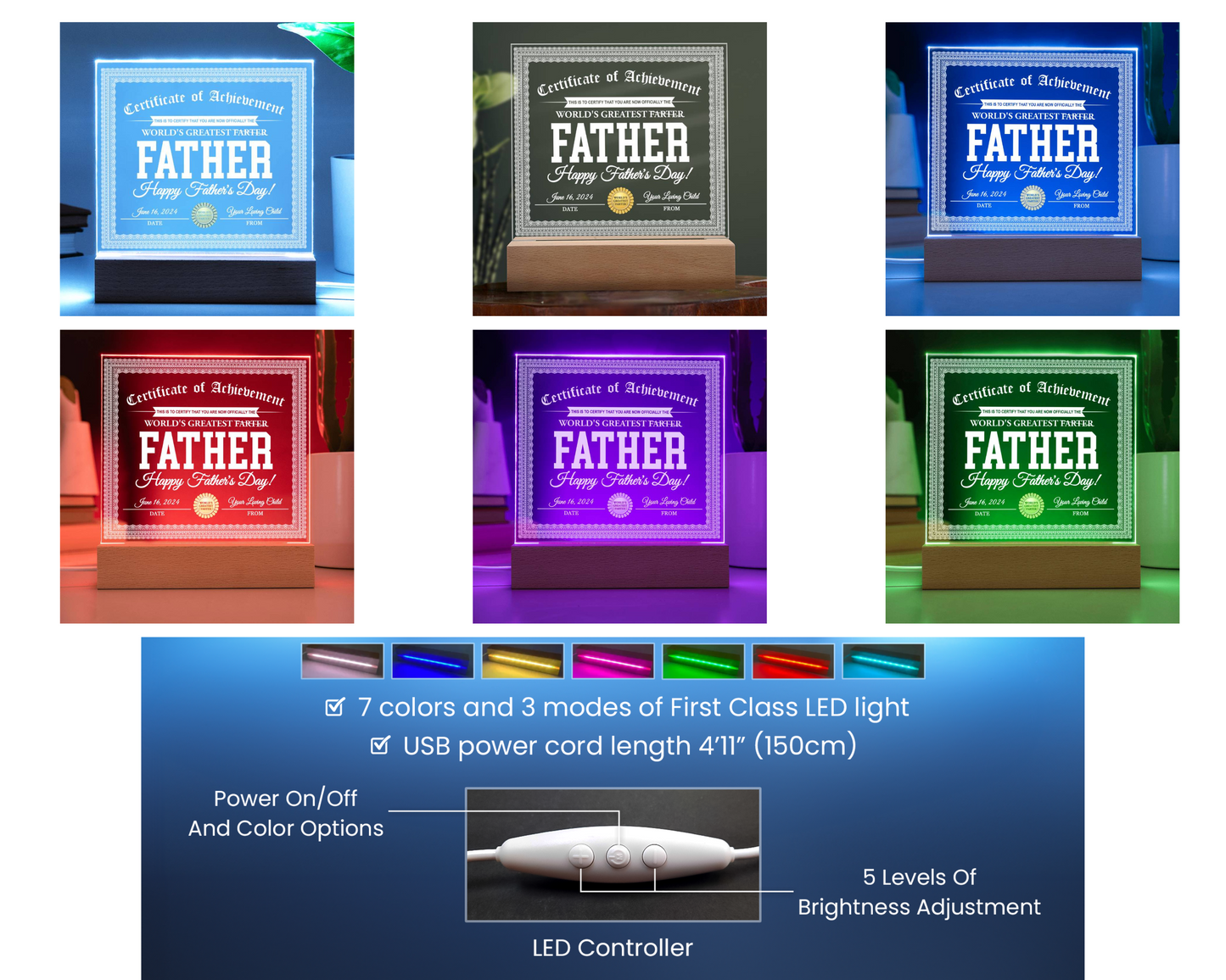 Funny Dad Gift- The Worlds Greatest Farter-Acrylic Plaque
