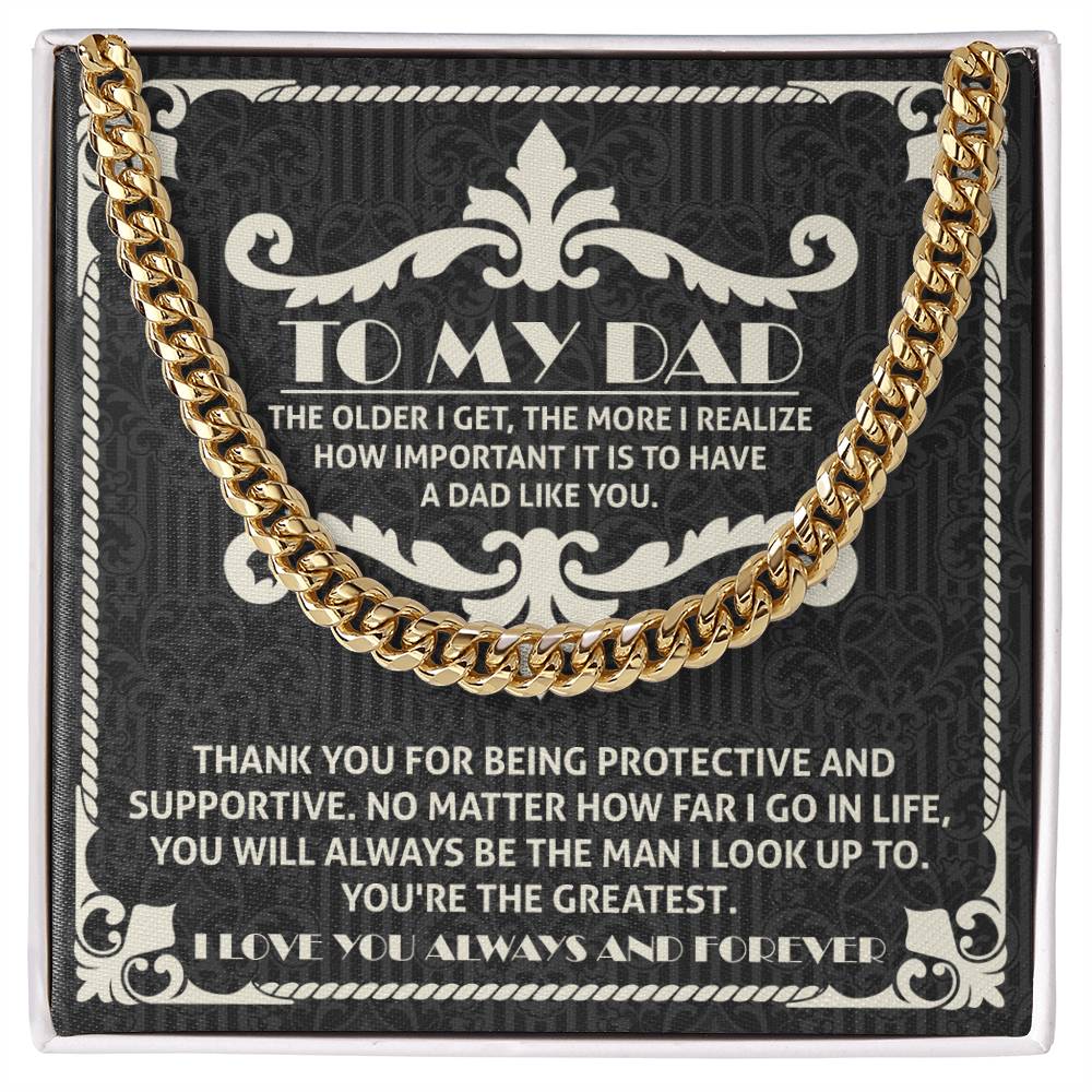 Dad Cuban Link Chain Necklace Gift - A Dad Like You