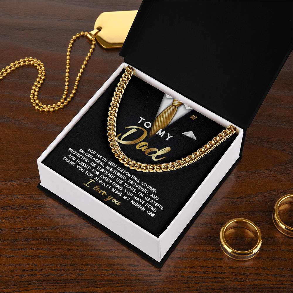 Dad Cuban Link Chain Necklace Gift - Through The Years