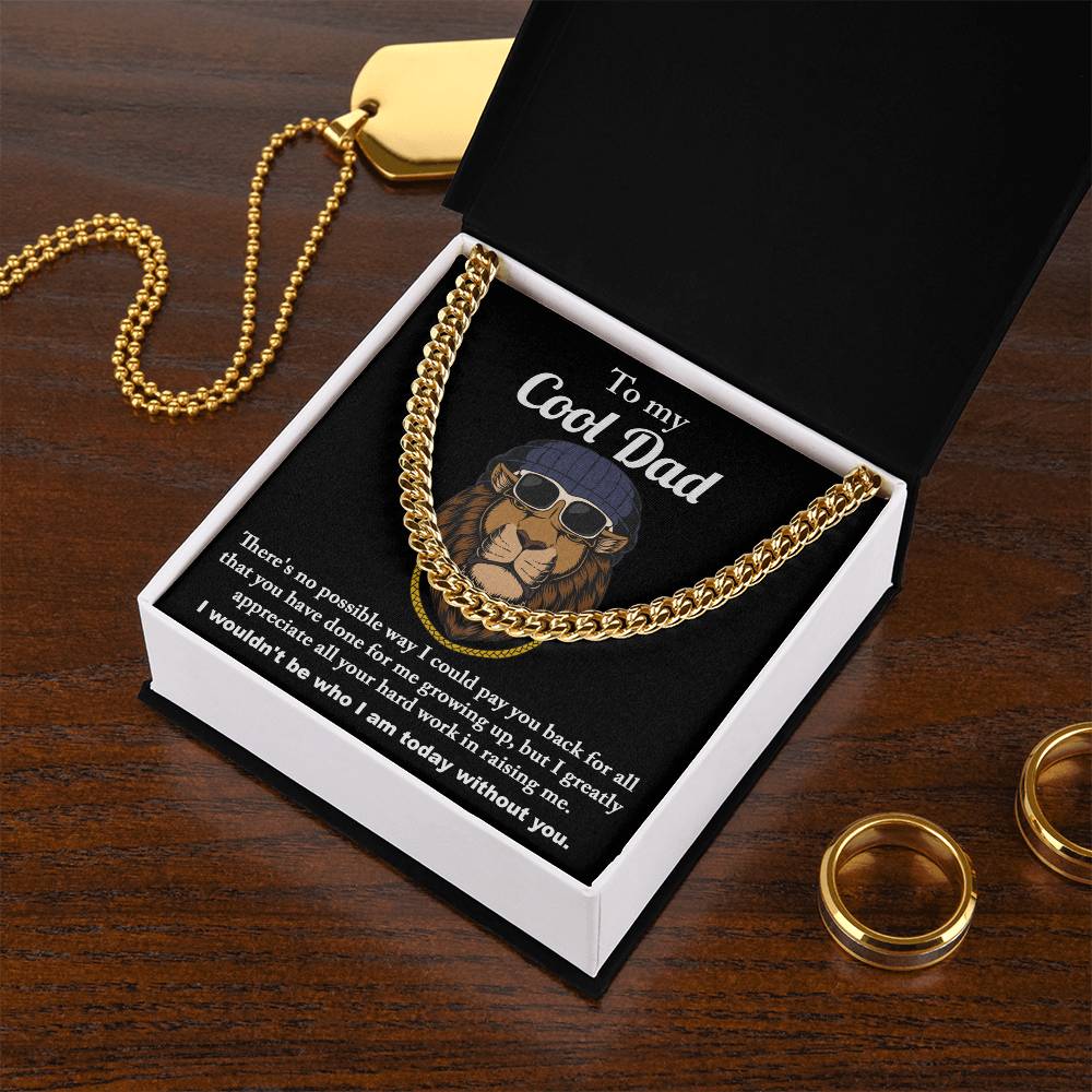 Dad Cuban Link Chain Necklace Gift - Cool Dad