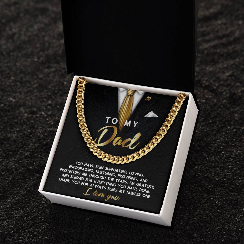 Dad Cuban Link Chain Necklace Gift - Through The Years