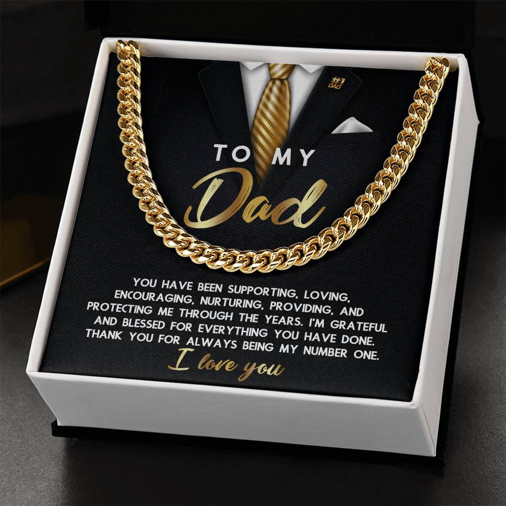 Dad Cuban Link Chain Necklace Gift - Through The Years