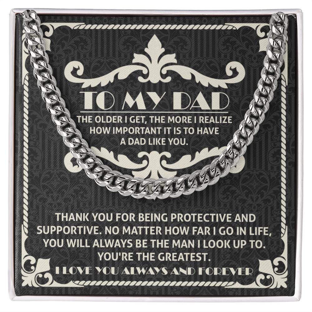 Dad Cuban Link Chain Necklace Gift - A Dad Like You