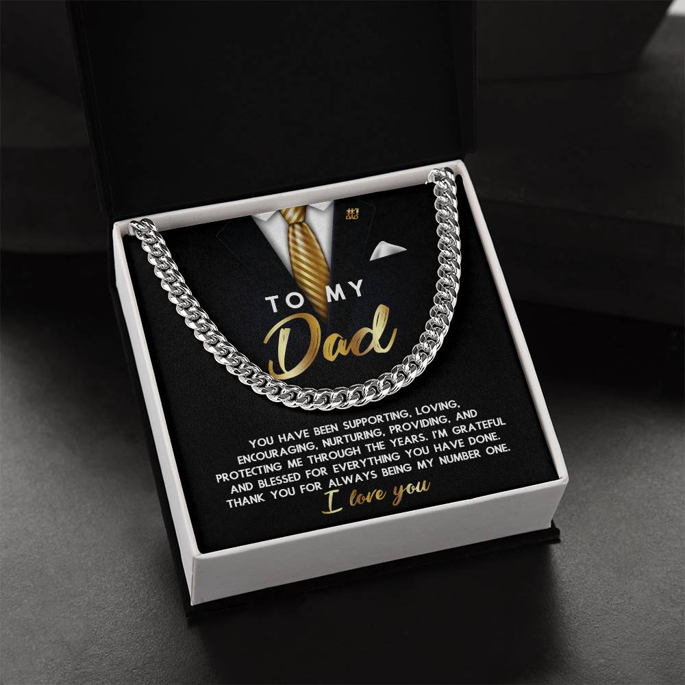 Dad Cuban Link Chain Necklace Gift - Through The Years