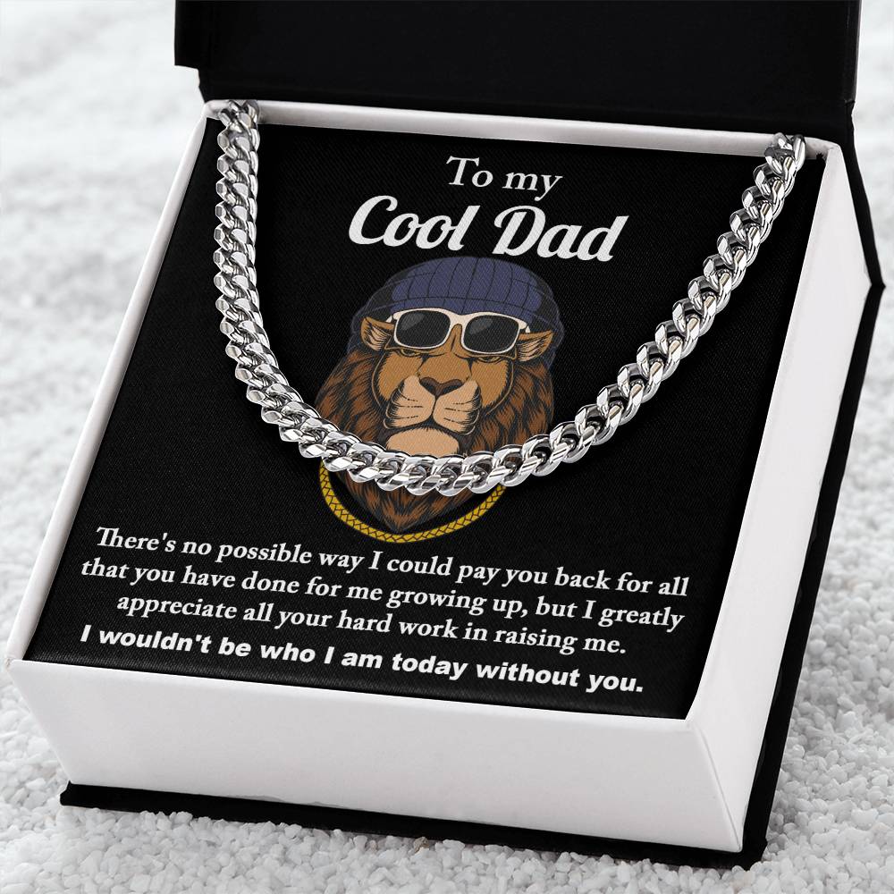 Dad Cuban Link Chain Necklace Gift - Cool Dad