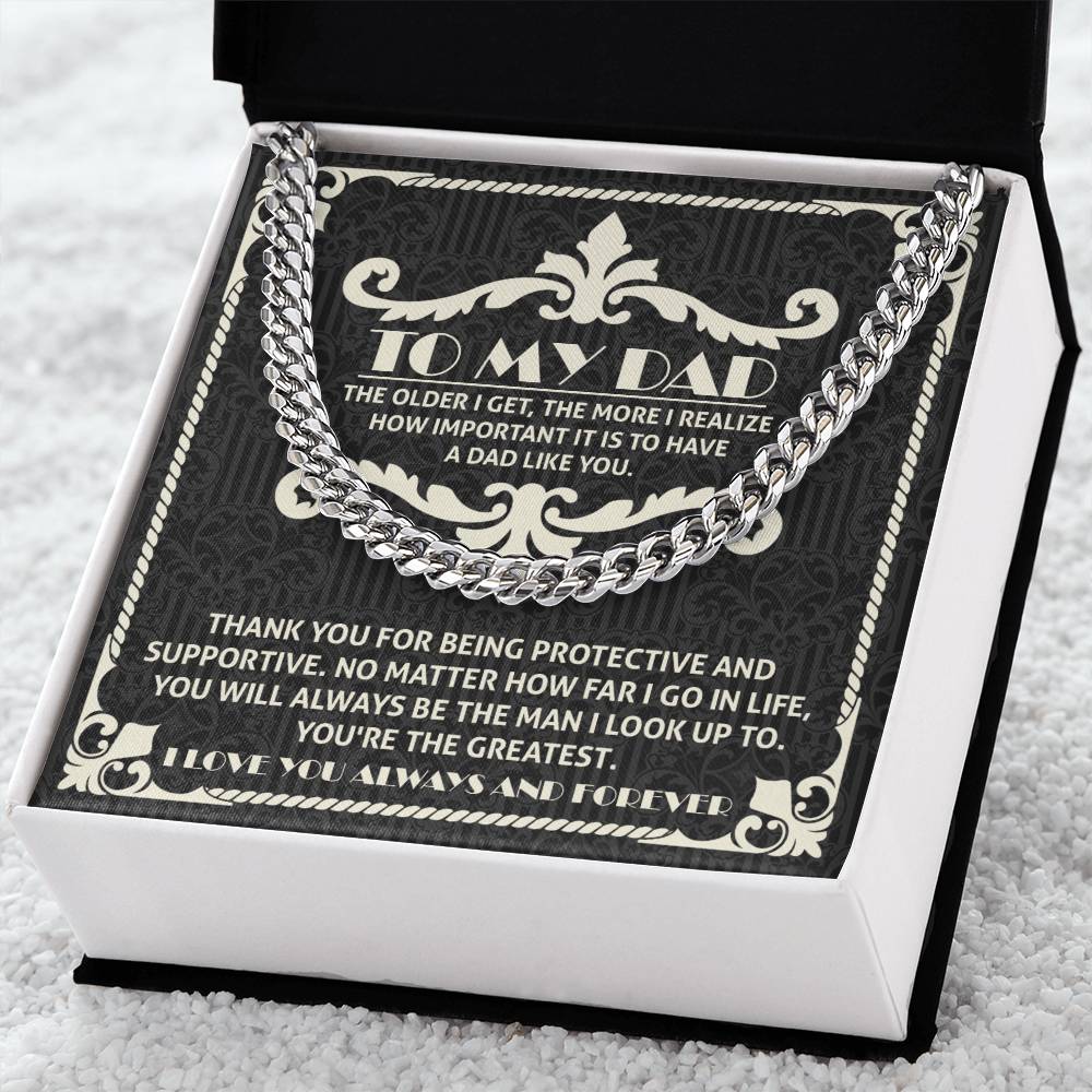 Dad Cuban Link Chain Necklace Gift - A Dad Like You