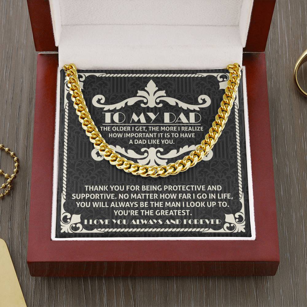 Dad Cuban Link Chain Necklace Gift - A Dad Like You
