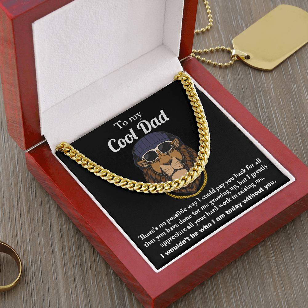 Dad Cuban Link Chain Necklace Gift - Cool Dad