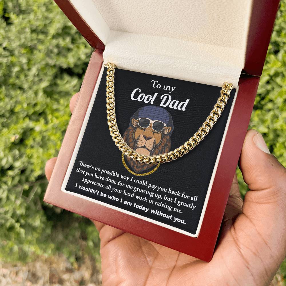 Dad Cuban Link Chain Necklace Gift - Cool Dad