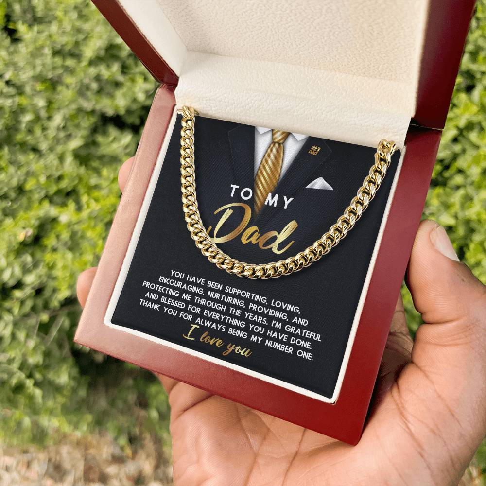Dad Cuban Link Chain Necklace Gift - Through The Years