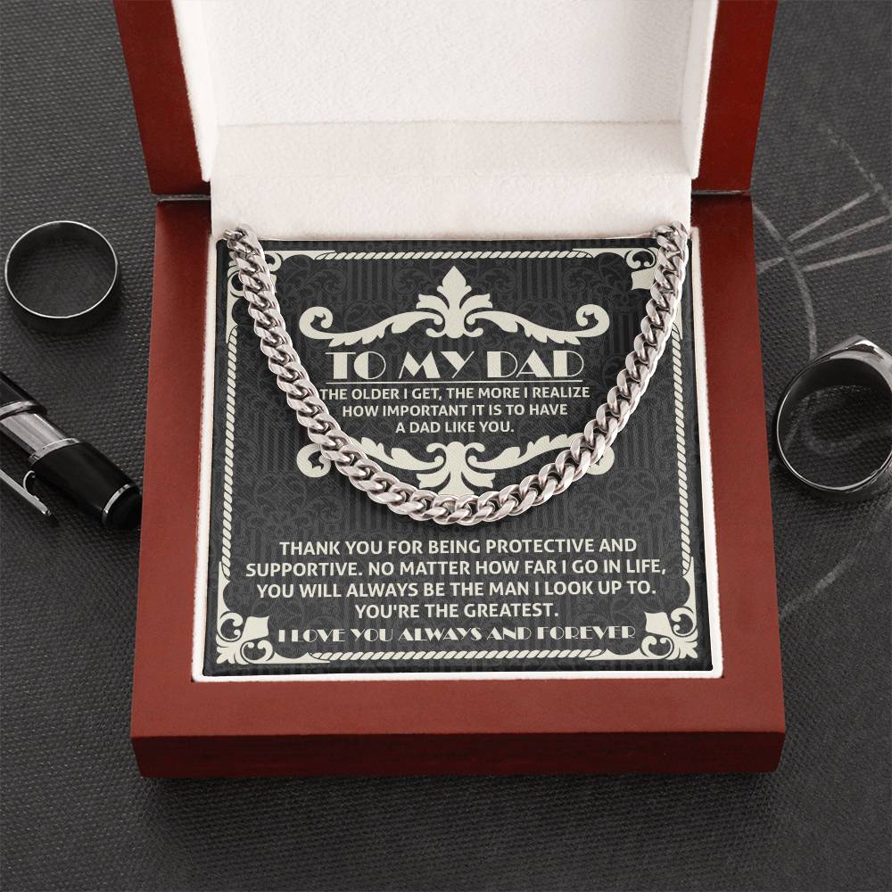 Dad Cuban Link Chain Necklace Gift - A Dad Like You