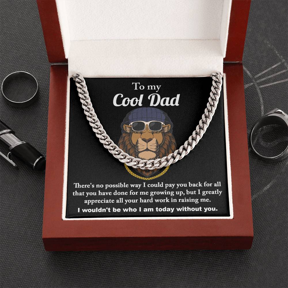 Dad Cuban Link Chain Necklace Gift - Cool Dad