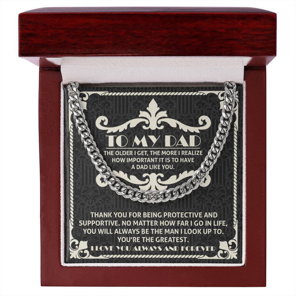 Dad Cuban Link Chain Necklace Gift - A Dad Like You