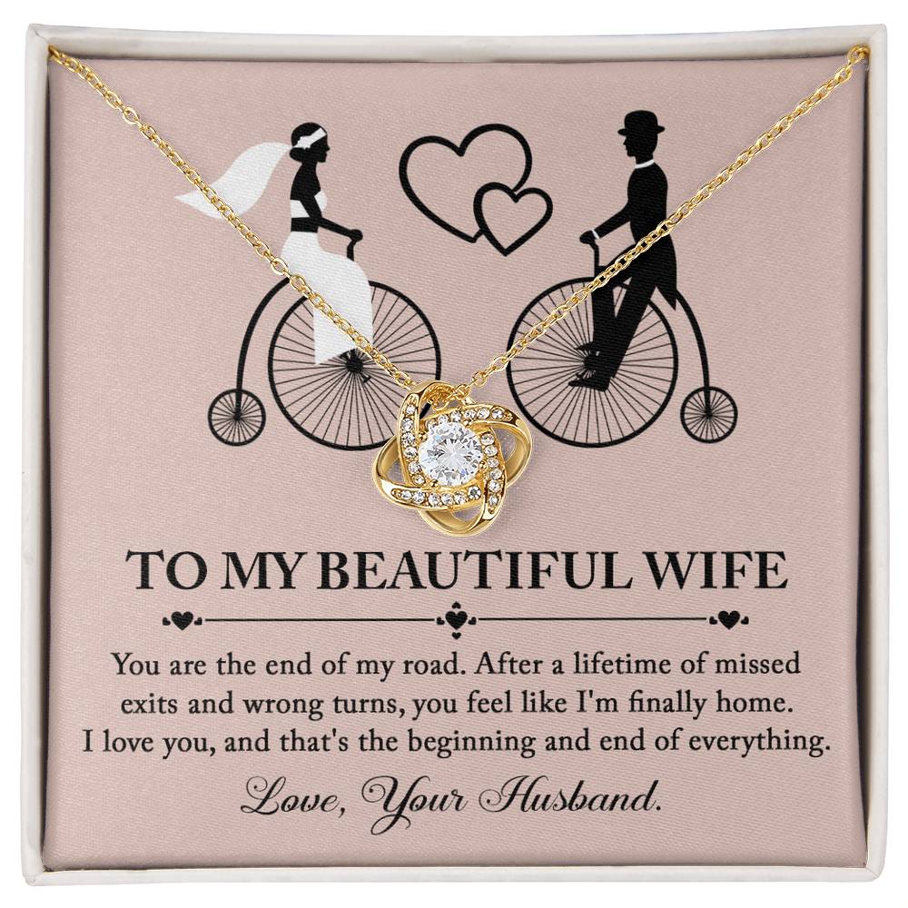 To My Wife - Love Knot Necklace - I'm Finally Home