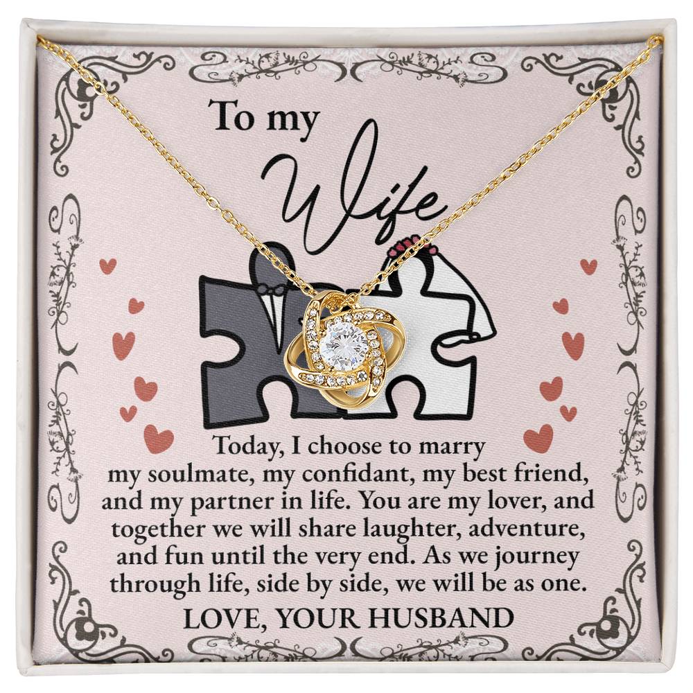 To My Wife - Love Knot Necklace - Be As One