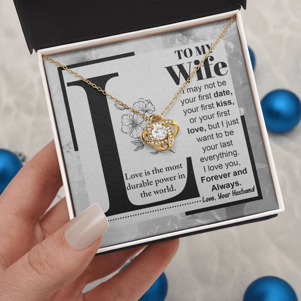 To My Wife - Love Knot Necklace - Love is......