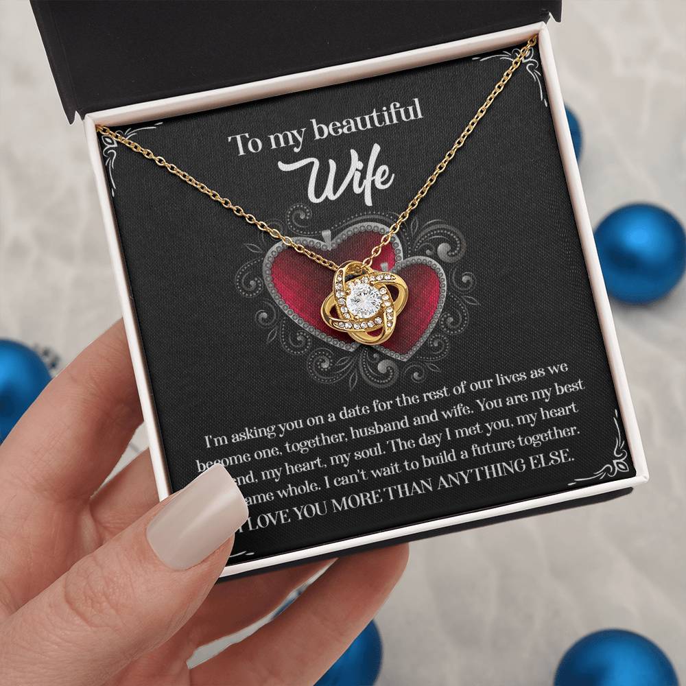 To My Wife - Love Knot Necklace - My Heart Became Whole