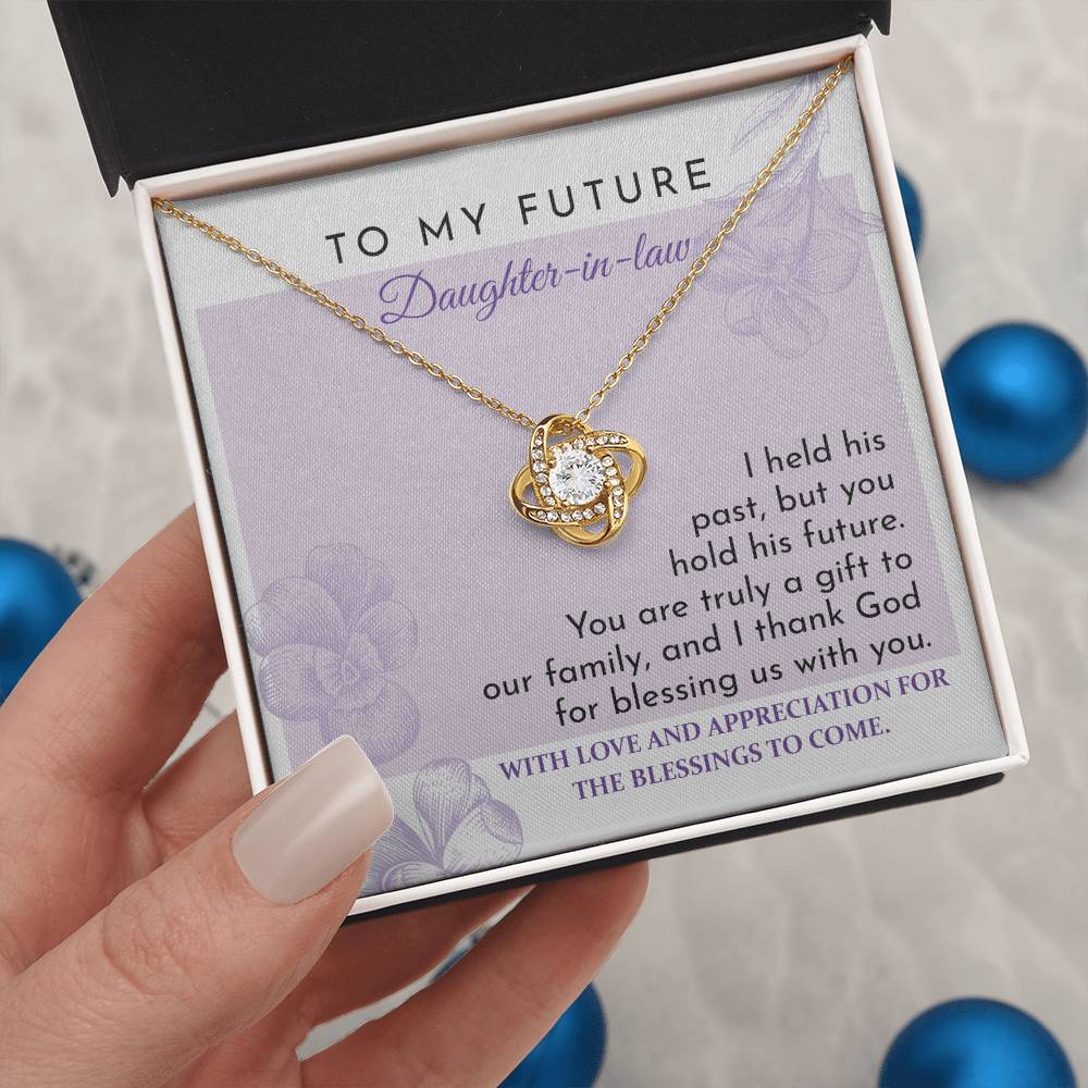 To My Future Daughter-in-Law - Love Knot Necklace - You Are A Gift