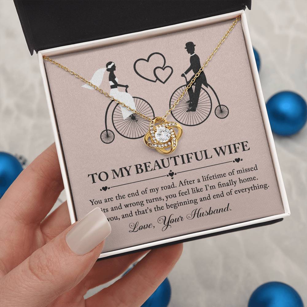 To My Wife - Love Knot Necklace - I'm Finally Home