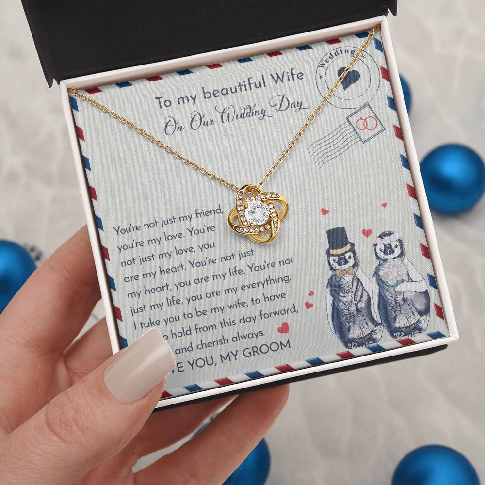 To My Wife - Love Knot Necklace - Love and Cherish