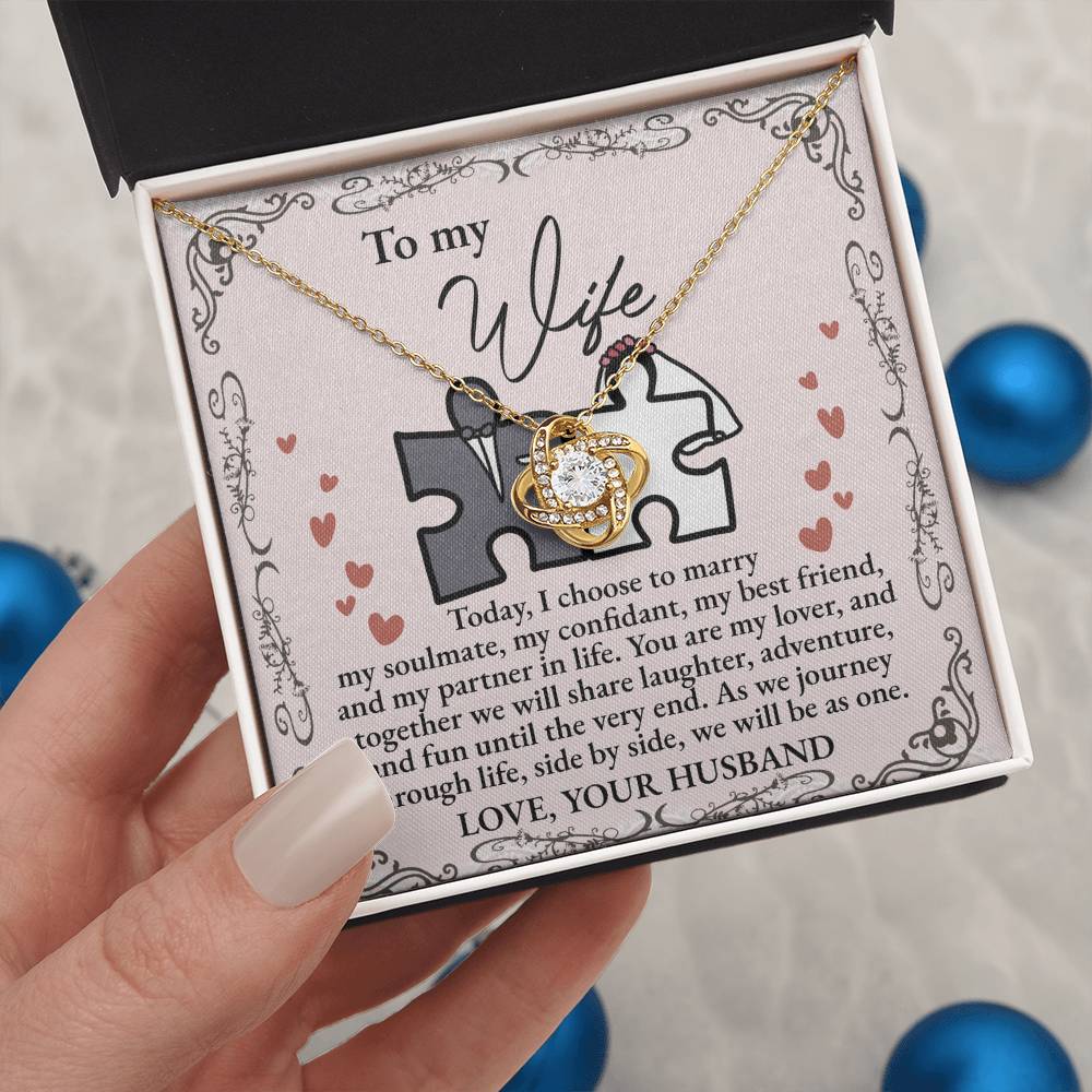 To My Wife - Love Knot Necklace - Be As One