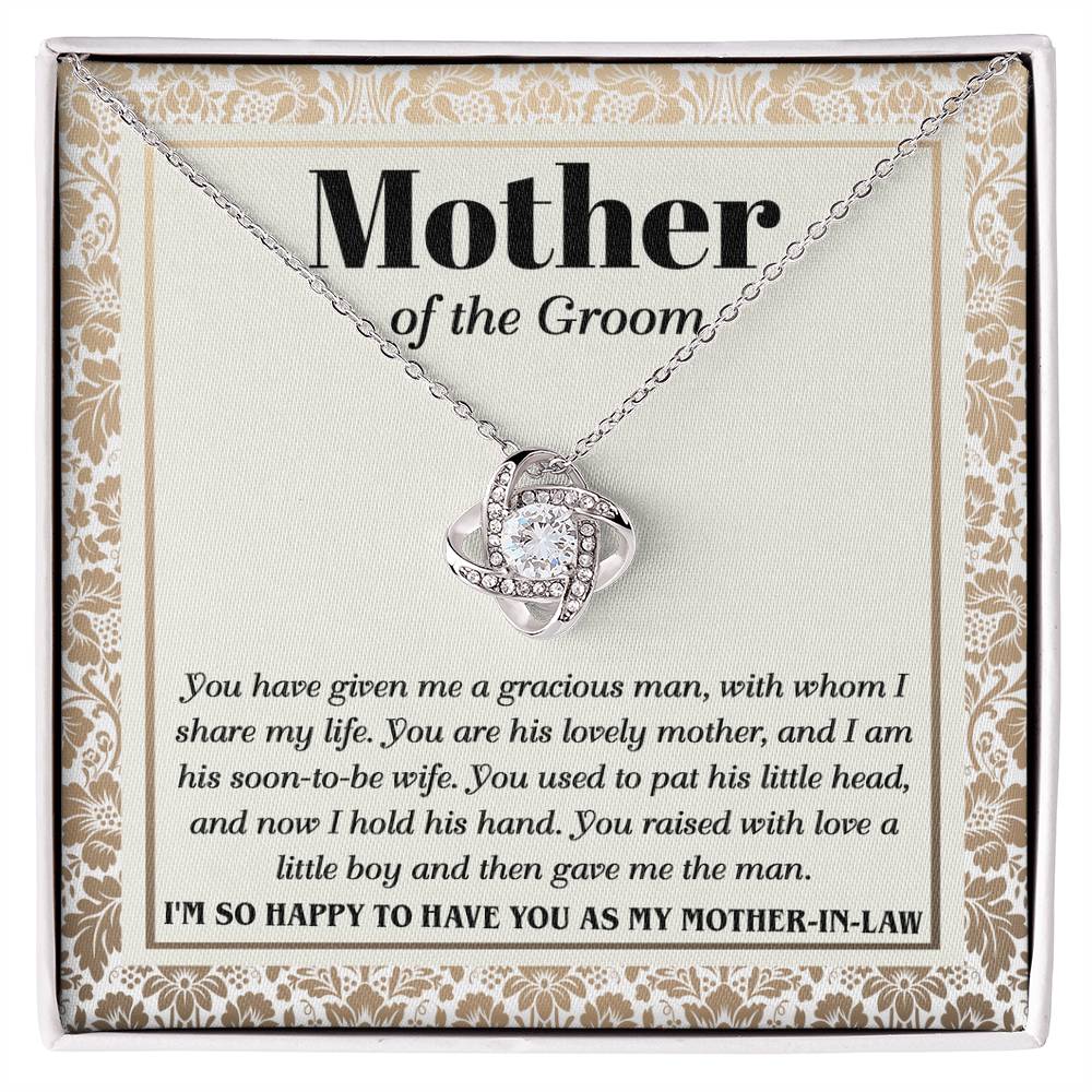 Mother Of The Groom Gift - Love Knot Necklace - Happy To Have You