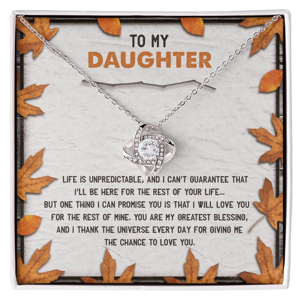To My Daughter - You Are My Greatest Blessing - Love Knot Necklace