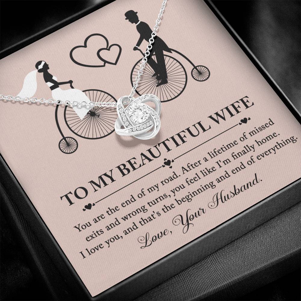 To My Wife - Love Knot Necklace - I'm Finally Home