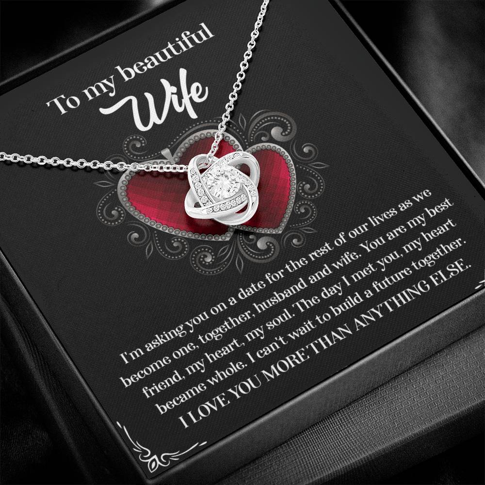 To My Wife - Love Knot Necklace - My Heart Became Whole