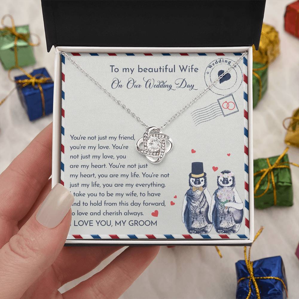 To My Wife - Love Knot Necklace - Love and Cherish