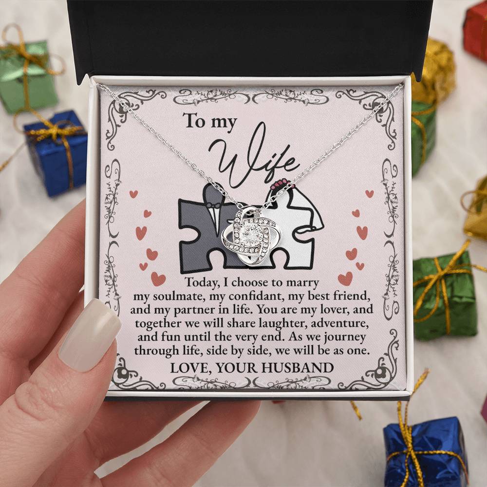 To My Wife - Love Knot Necklace - Be As One