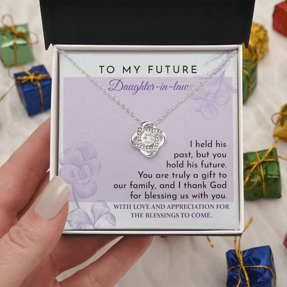To My Future Daughter-in-Law - Love Knot Necklace - You Are A Gift