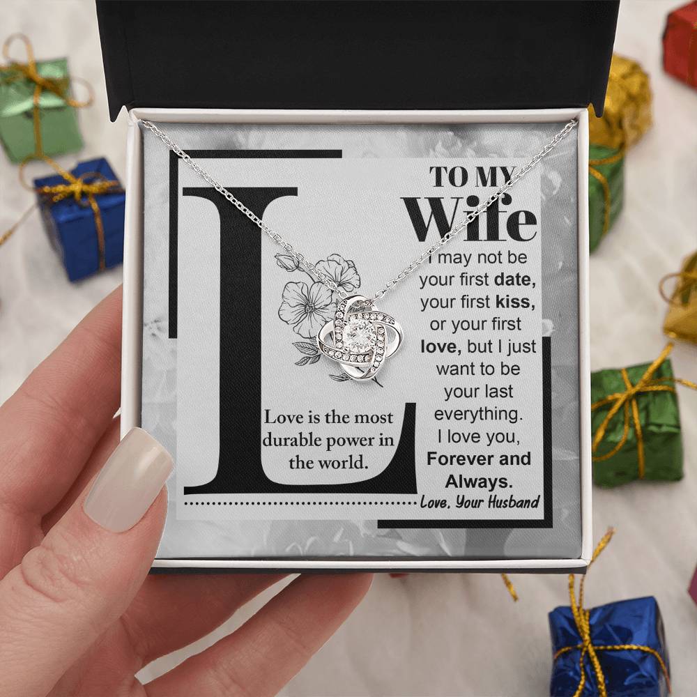 To My Wife - Love Knot Necklace - Love is......