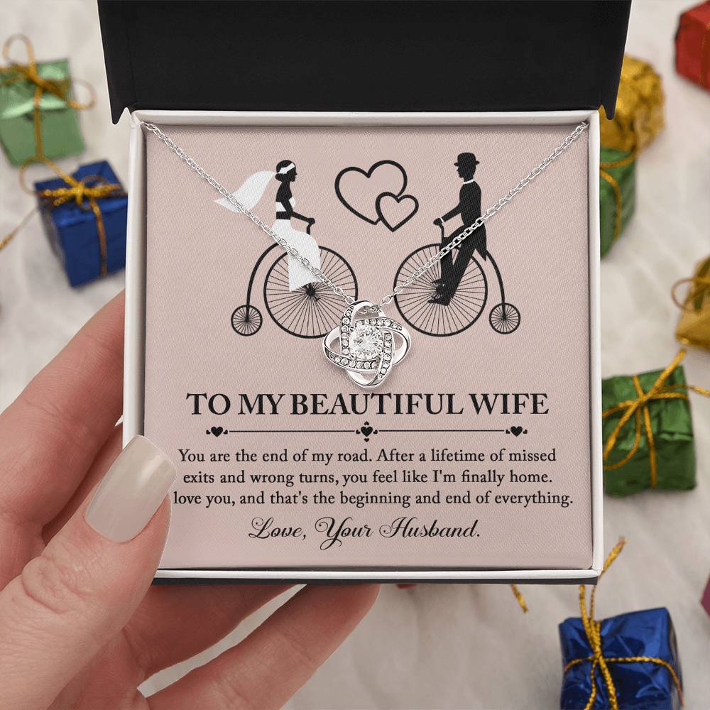 To My Wife - Love Knot Necklace - I'm Finally Home