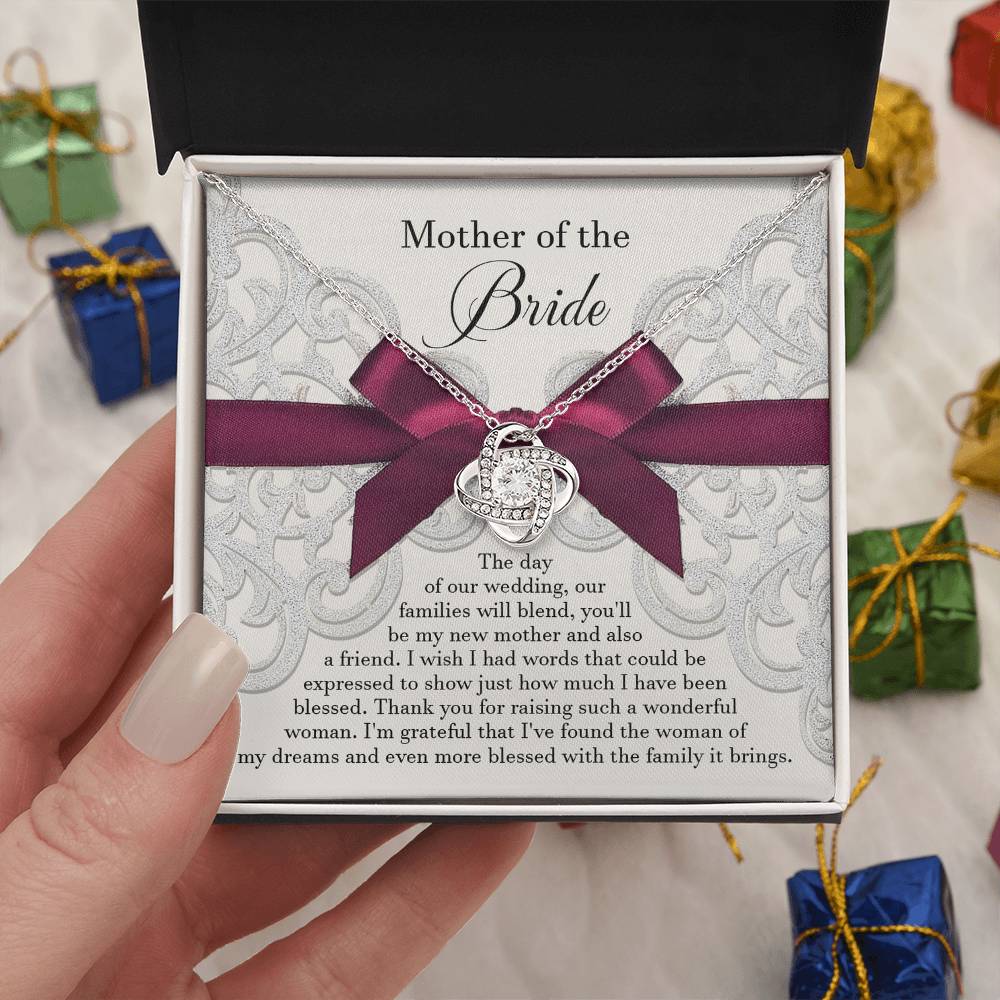 Mother of the Bride Gift from Groom - Love Knot Necklace - My New Mother
