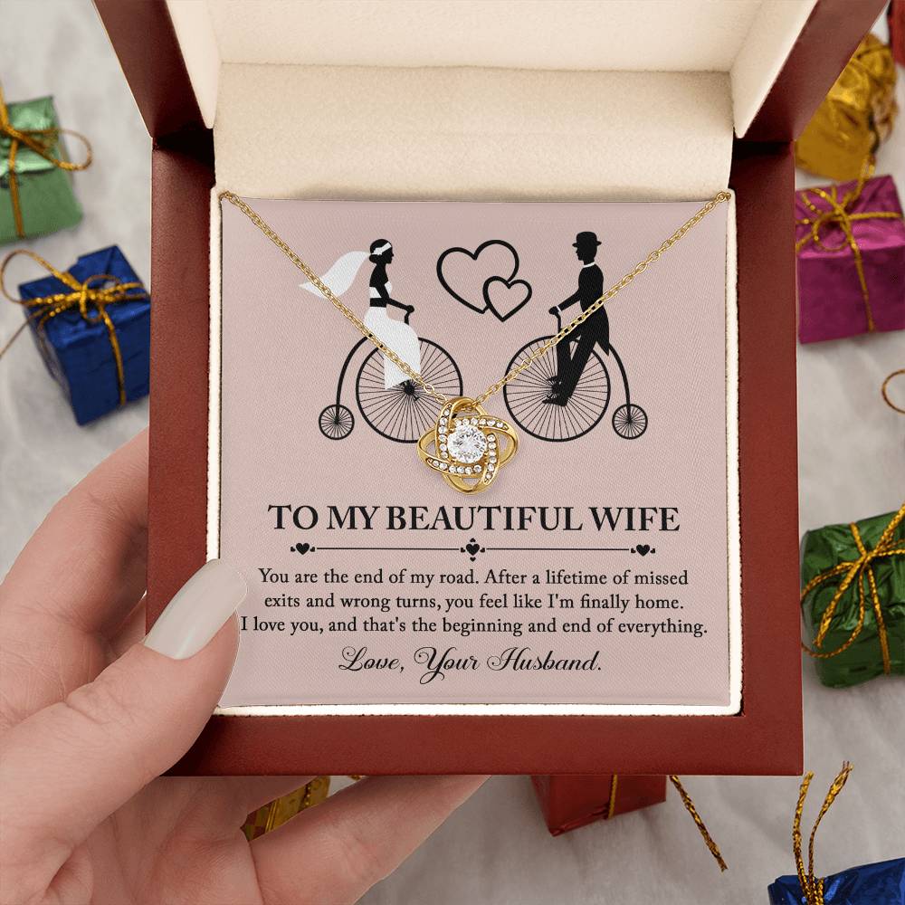 To My Wife - Love Knot Necklace - I'm Finally Home