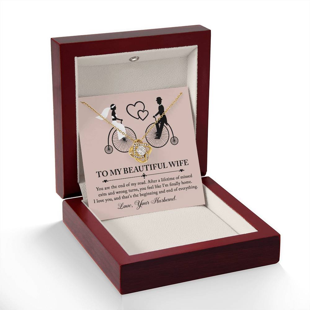 To My Wife - Love Knot Necklace - I'm Finally Home