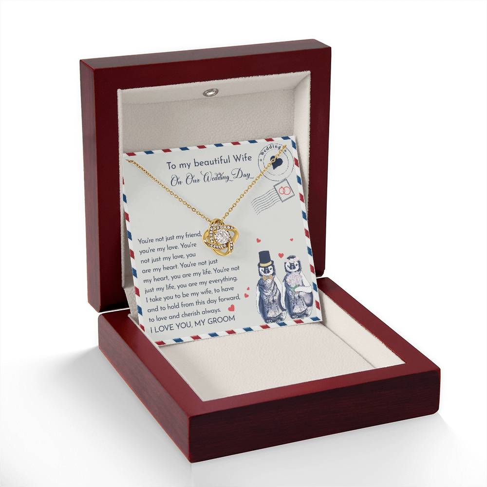 To My Wife - Love Knot Necklace - Love and Cherish