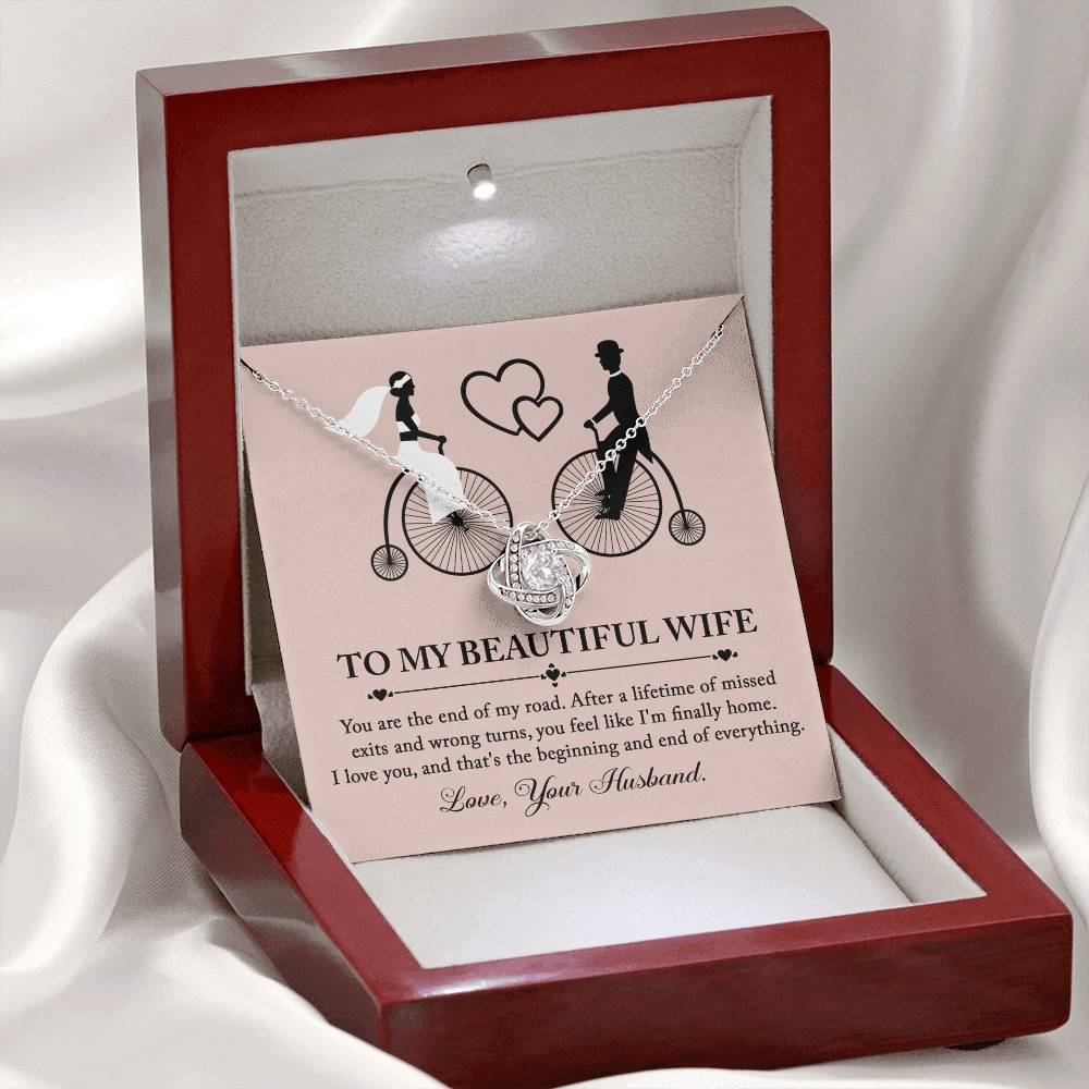 To My Wife - Love Knot Necklace - I'm Finally Home