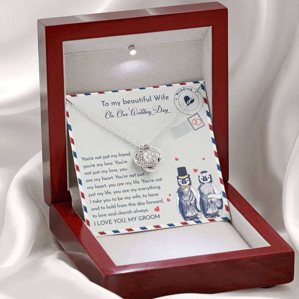 To My Wife - Love Knot Necklace - Love and Cherish