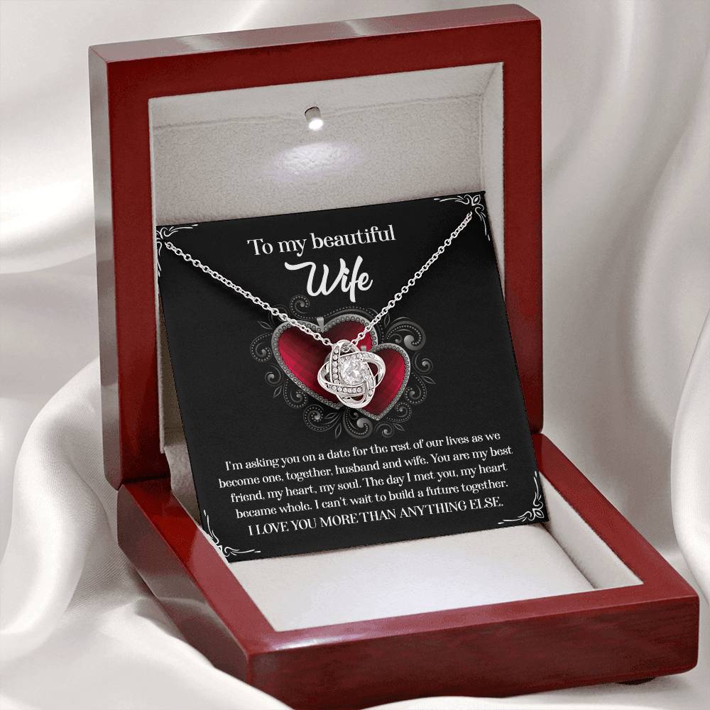 To My Wife - Love Knot Necklace - My Heart Became Whole