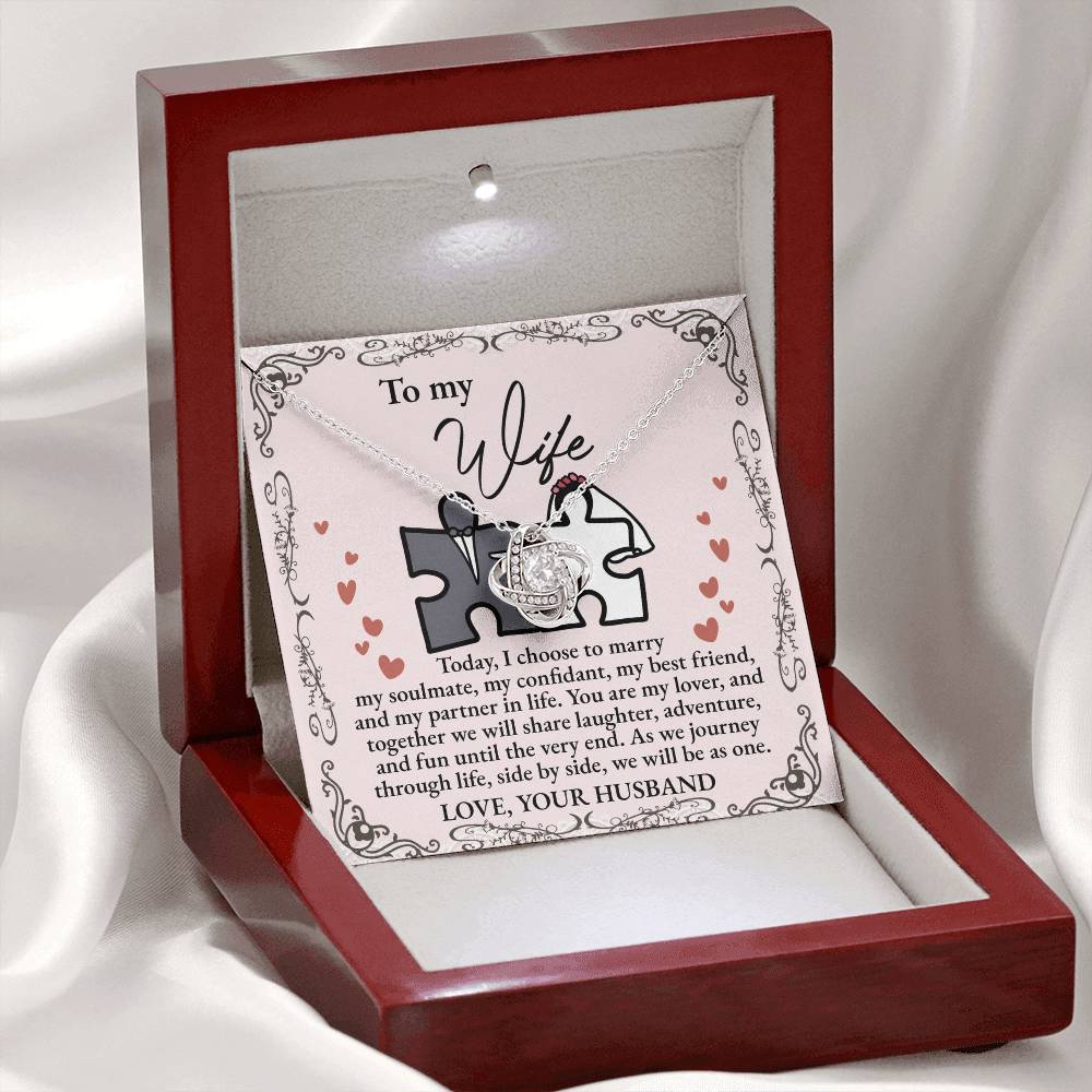 To My Wife - Love Knot Necklace - Be As One