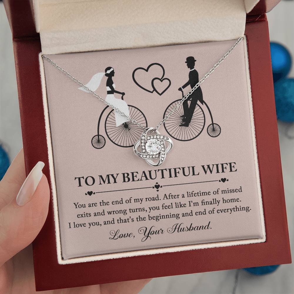 To My Wife - Love Knot Necklace - I'm Finally Home