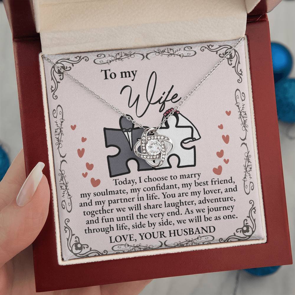 To My Wife - Love Knot Necklace - Be As One