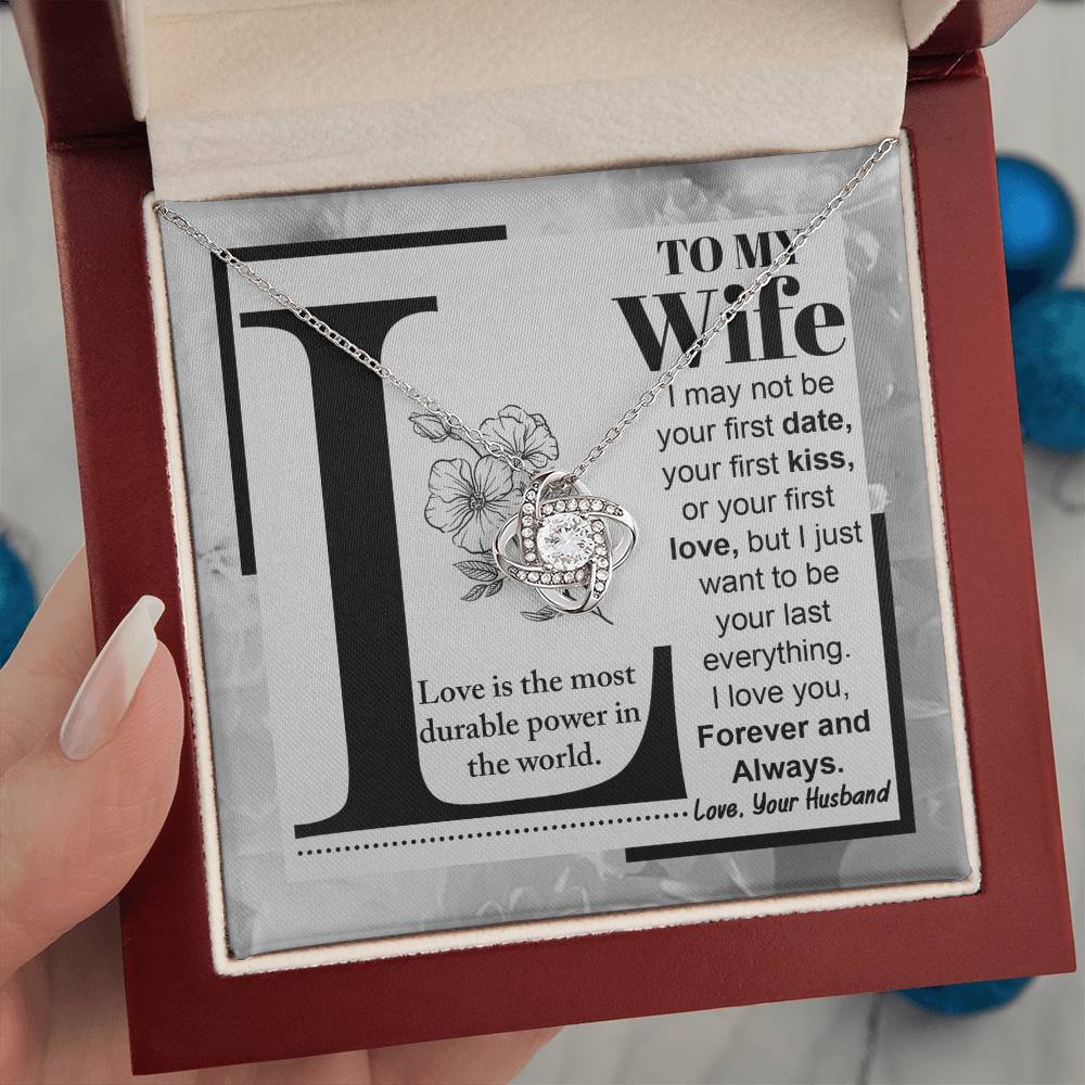To My Wife - Love Knot Necklace - Love is......