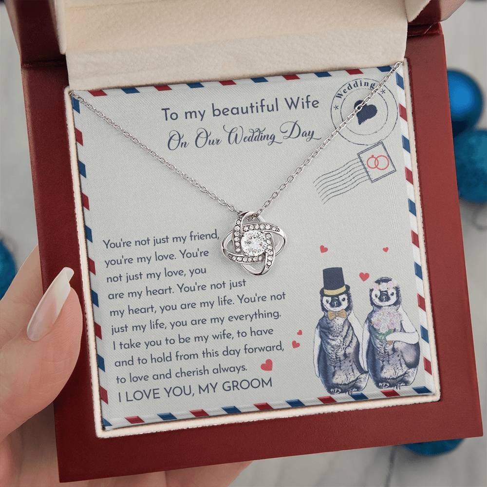 To My Wife - Love Knot Necklace - Love and Cherish