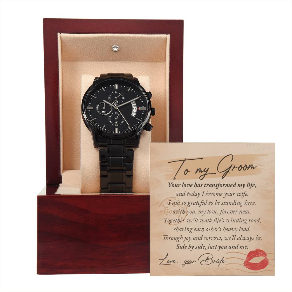 To My Groom Gift - You And Me - Metal Chronograph Watch