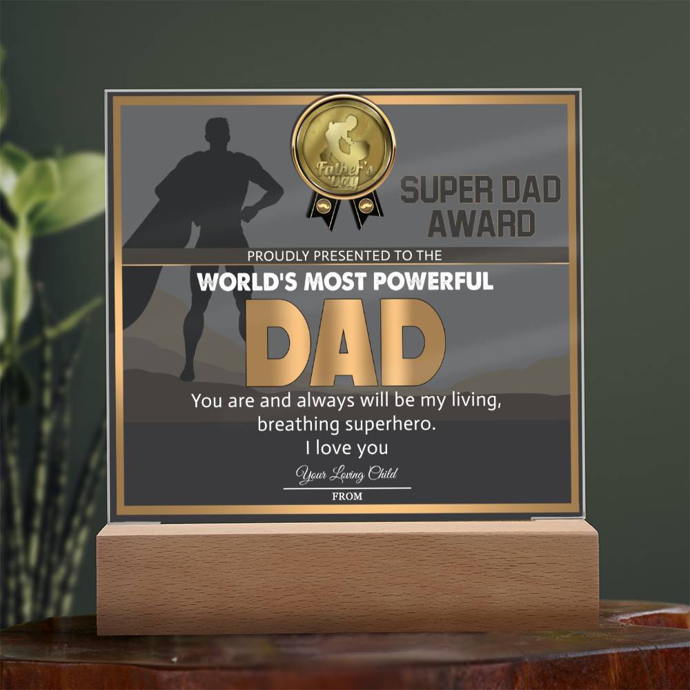 Dad Gift-Super Dad Award Acrylic Plaque