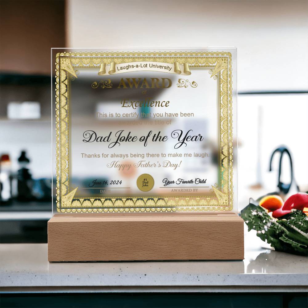 Dad Gift-Award of Excellence-Acrylic Plaque