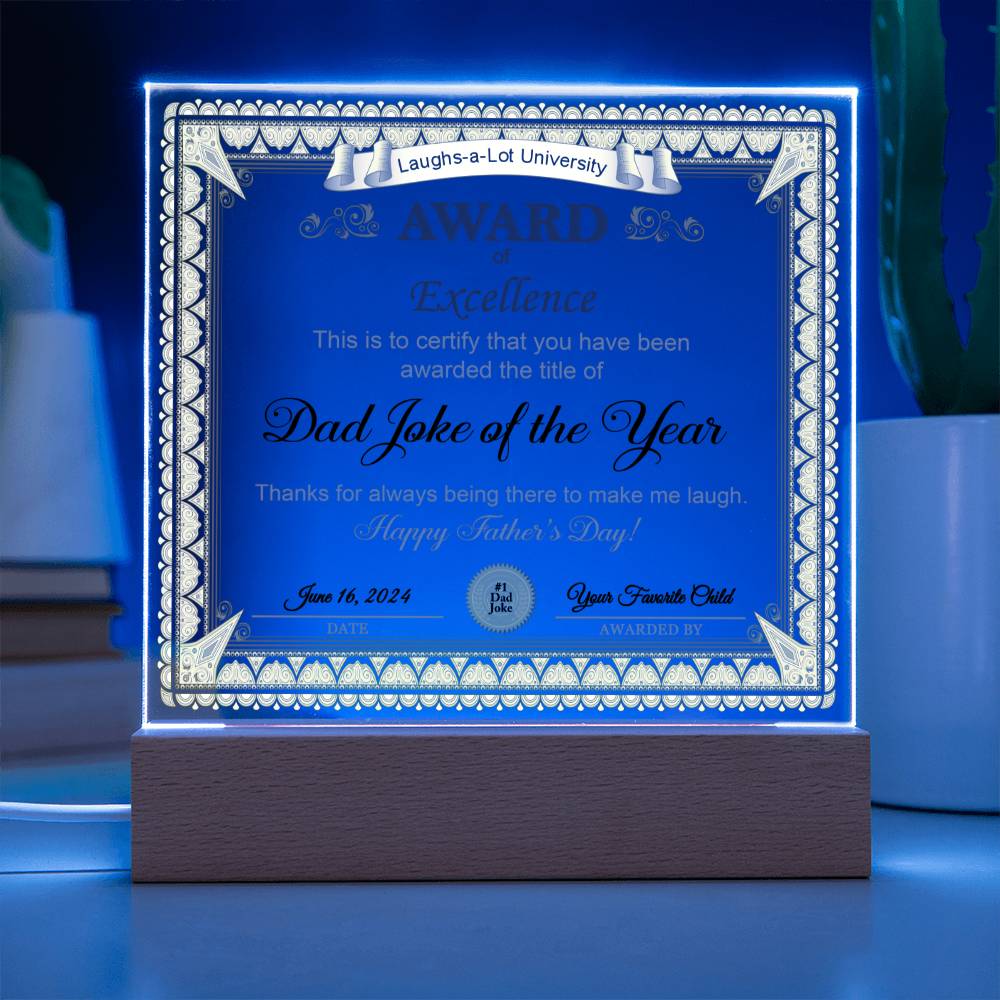 Dad Gift-Award of Excellence-Acrylic Plaque